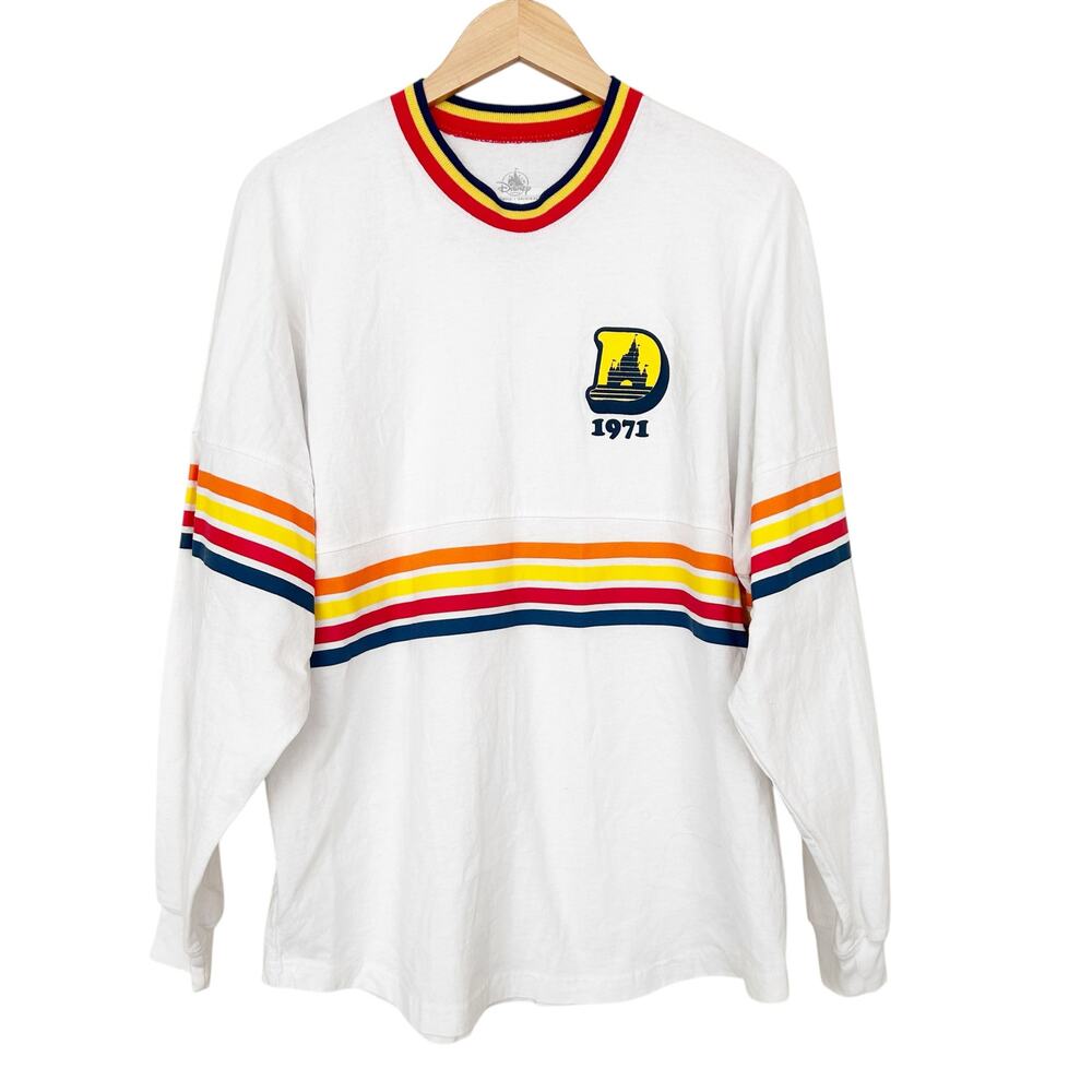 Spirit Jersey Walt Disney World 1971 Retro Striped Shirt Sz M